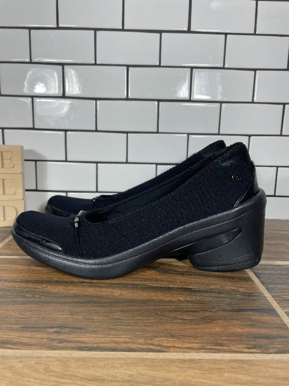Bzees Electric Shoes Womens Size 11 Black Washable Comfort Pumps Heels